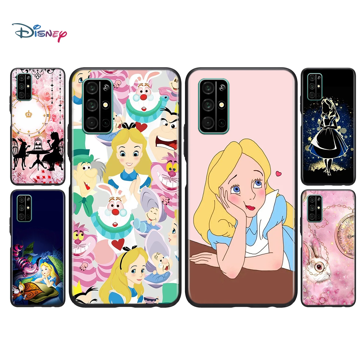 

Alice in Wonderland Soft Black TPU Cover For Honor 20 30 20S 20E 30i 30S V20 V30 Lite Pro Plus 5G Phone Case Shell