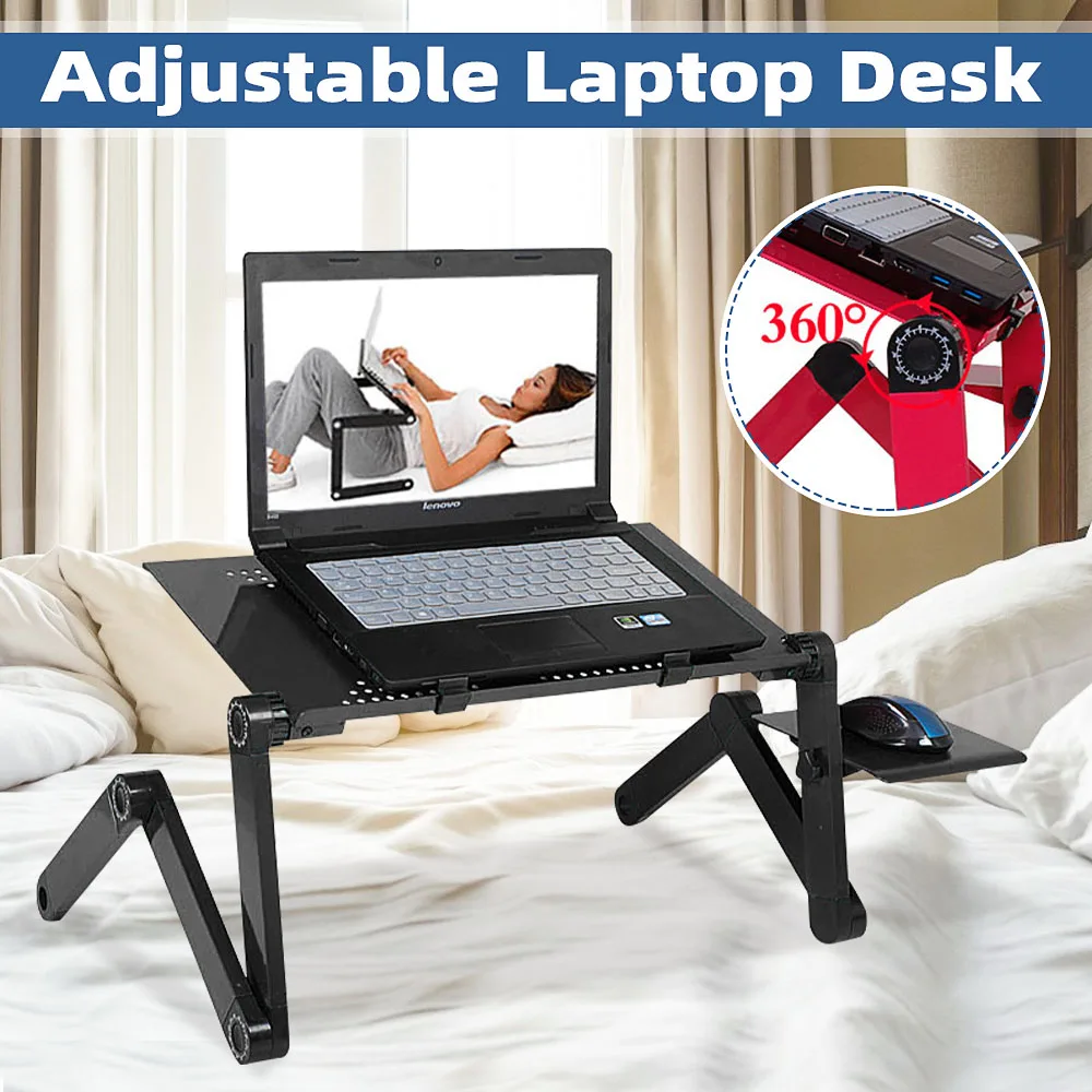 

16.5x10.3in Laptop desk Portable Adjustable Foldable Computer Desks Notebook Holder tv bed PC Lapdesk Table Stand With Mouse Pad