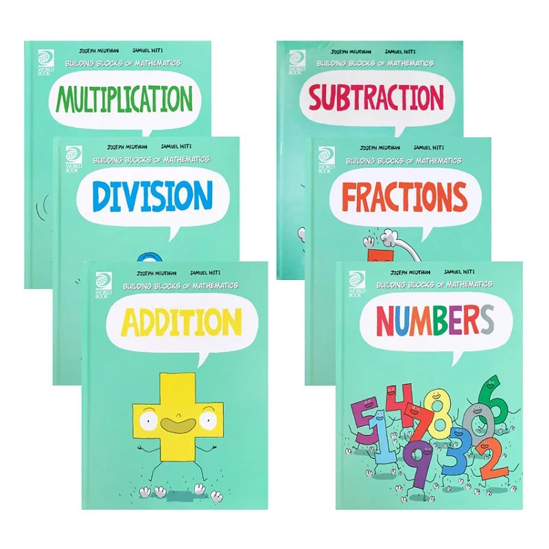 6 Books/Set Building Blocks of Mathematics Learning Maths Collection Book Children Comic Math Enlightenment Books