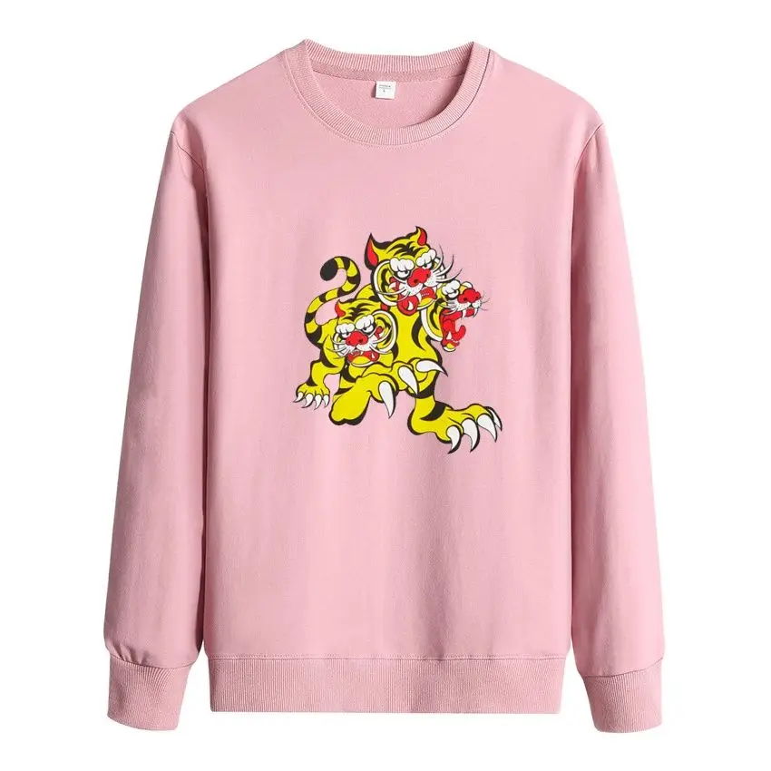 

Brand Three tigers Women Men's Hooded Hip Hop Streetwear Men Pullover Sweatshirts Hoodies Men Women Solid Color Hoodie 2021