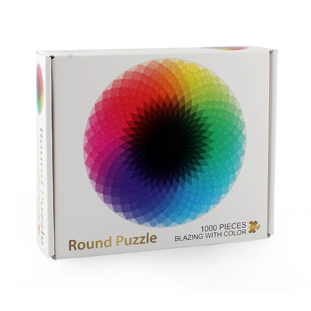 1000 шт головоломки круглые градиентные цвета радуги для детей и взрослых|Пазлы| |