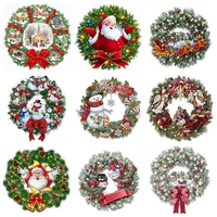 zooya 5d diamond painting full square christmas wreath decorations for home mosaic cartoon cross stitch embroidery home decor