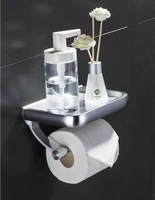 wall mounted toilet paper holder tissue paper hanging toilet roll dispenser with phone storage shelf for bathroom accessories