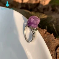 natural amethyst ring female handmade ring jewelry for women gift
