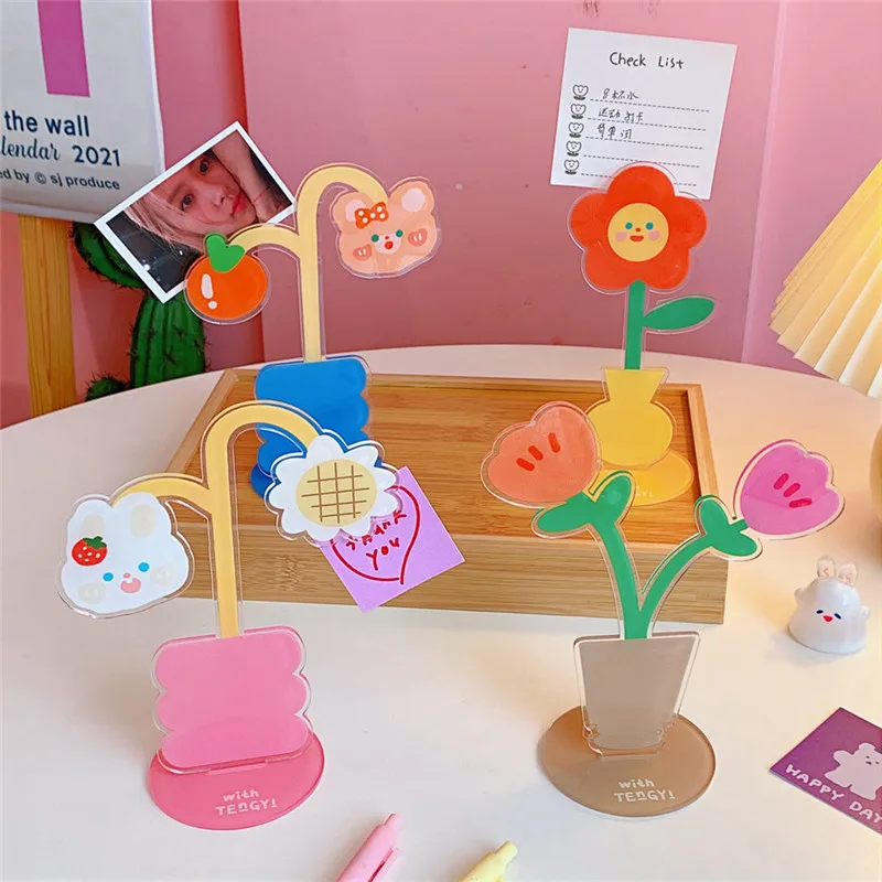 Kawaii Настольный зажим для записей держатель милый мультяшный подставка акриловая
