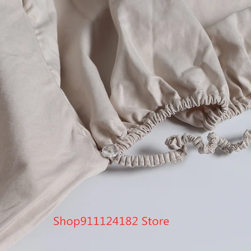 

French Niche 2021 New Creative Holiday Style Lantern Sleeve Open Back And Waist Blouse