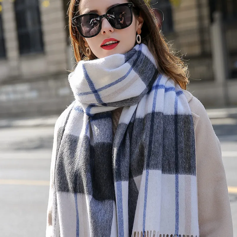 

★han edition joker woman upset in the fall and winter to keep warm winter cashmere shawl female students English grid