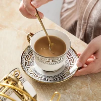 high value coffee cup with spoon 220ml home ins style european retro ceramic coffee cup and saucer set light luxury tea cup