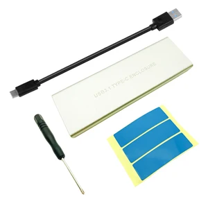 aluminum alloy usb3 1 to m 2 ssd nvme hdd enclosure ngff pcie to type c connector hard disk drive case jms583 box for desktop pc free global shipping