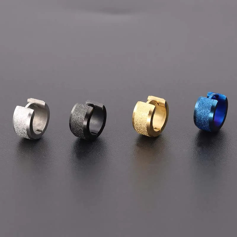 2 шт. новые матовые серьги-кольца из нержавеющей стали маленькие круглые для