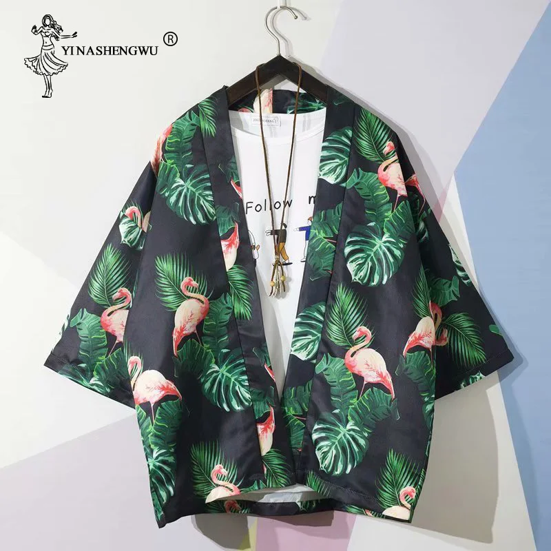 Kimonos Кардиган для мужчин Yukata для женщин традиционное японское кимоно унисекс Harajuku пляжная свободная тонкая рубашка Азиатский Япония мультфильм косплей