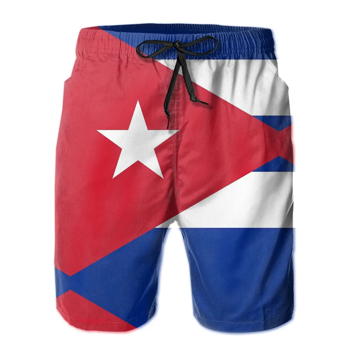 

R333 Sports National Flag Of Cuba Authentic HD Version Shorts Breathable Quick Dry Funny Novelty Hawaii Pants