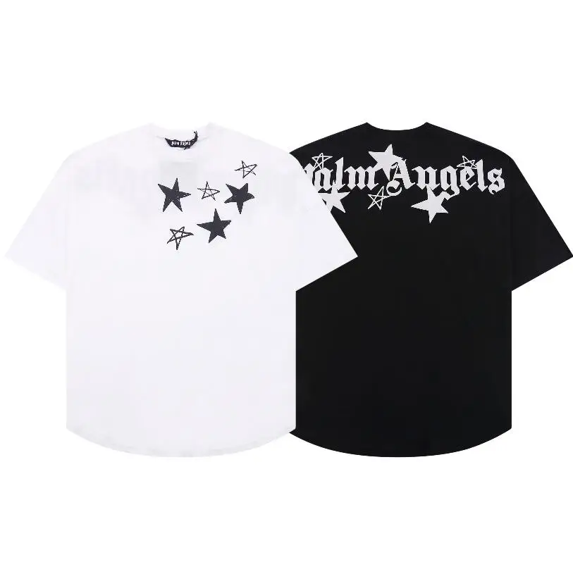 

Palm Angels 21SS Letter Logo PA Chic Loose Casual Round Neck Short Sleeve T-shirt Batwing Sleeve Men Women Lovers Couple Style