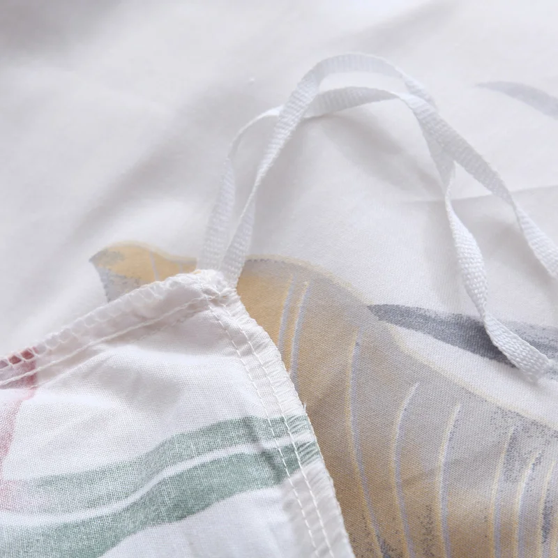 

High Density Pure Cotton Duvet Covers Set Simple White Flower Bedding Double Single Duvet Quilts Comforter Case King Queen Size