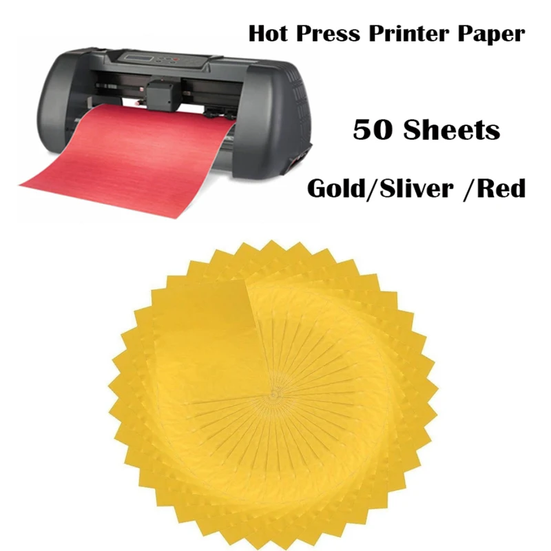 50 Sheets A4 Gold/Sliver /Red Transfer Foil Paper Lasers Printer Machine Hot Laminator