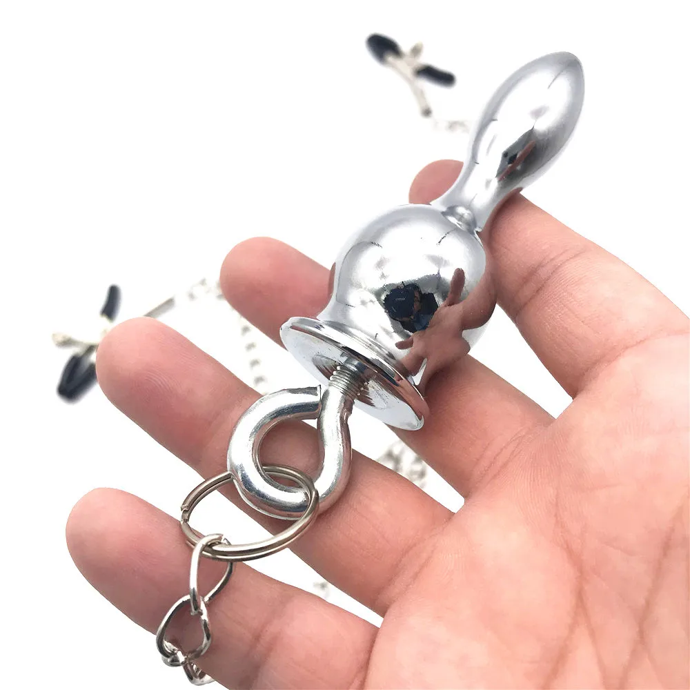 Nipple Clamps Gold Chain Clips Labia Clamp Slave BDSM Women Toys Adult Sex Games Vagina Anal Plug | Красота и здоровье