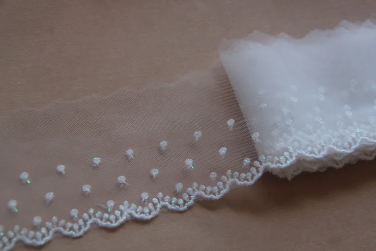 

1 Флейта: 5 см блестящая кружевная юбка в горошек, украшение для волос, для отделки (флейта)