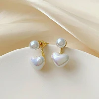 fashion earring for women korean sweet little heart pearl earrings jewelry 2021