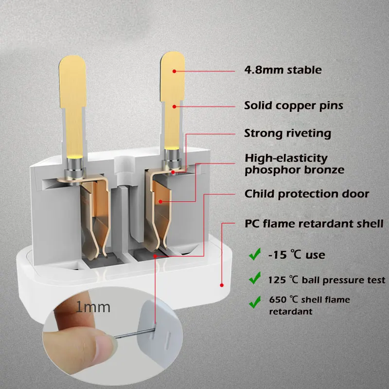 Переходник с вилкой от США до ЕС переходник защитой сети переменного тока вилка