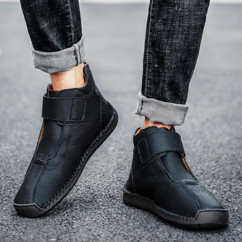 Beli Sepatu Bot Pria Baru Sepatu Bot Salju Bulu Hangat Mewah Sepatu Bot Pergelangan Kaki Musim Dingin Buatan Tangan Kualitas Tinggi Sepatu Kasual Nyaman Ukuran Besar 38-48 Y87