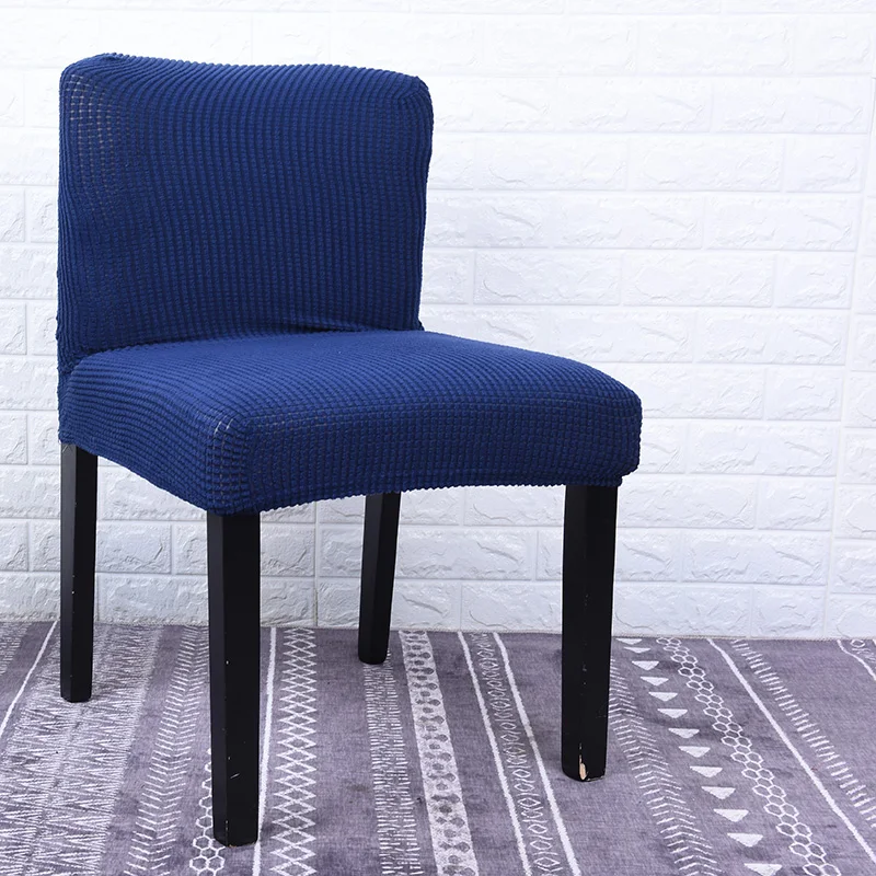 Navy Blue Эластичный флисовый чехол для стула с низкой спинкой, чехлы для обеденных стульев для домашнего декора, отеля, свадьбы, вечеринки - Цвет: Navy Blue