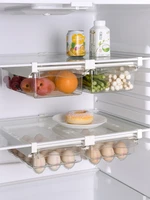 new kitchen fruit food storage box plastic clear fridge organizer slide under shelf drawer box rack holder refrigerator drawer