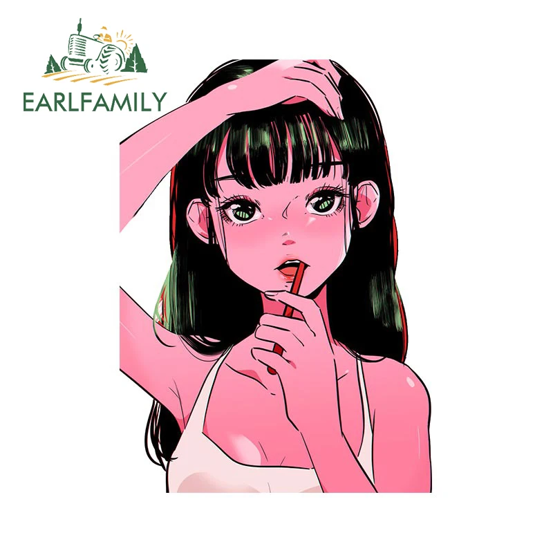 

EARLFAMILY 13 см x 9,4 см для Аниме Девушки автомобильные наклейки солнцезащитные устойчивые к царапинам наклейки аниме на лобовое стекло декор для...