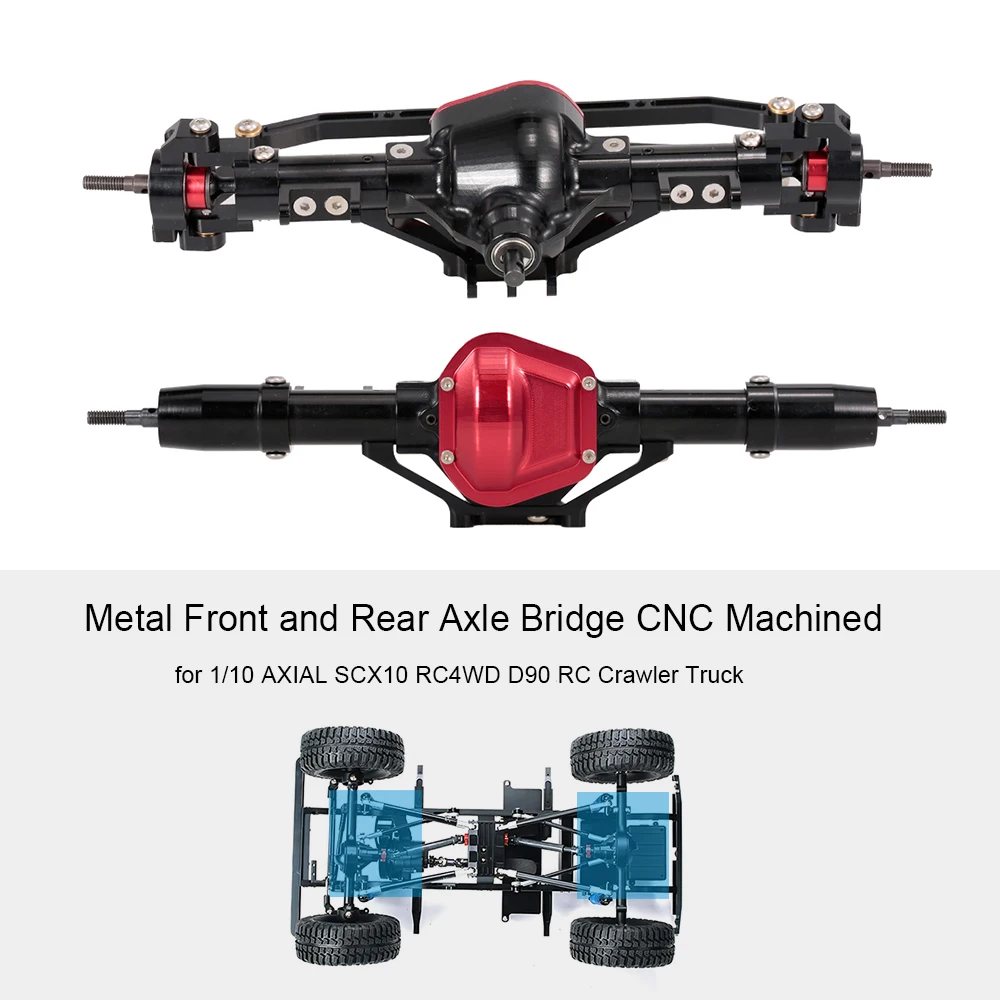 1/10 RC Гусеничный металлический передний и задний мост CNC обработанный для AXIAL SCX10