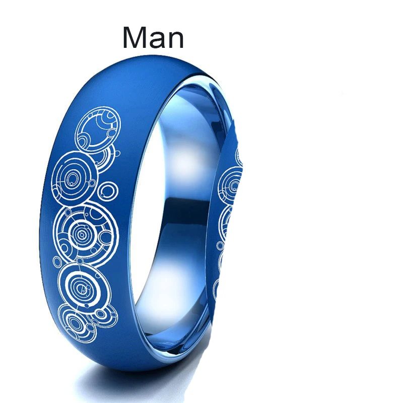 man blue Doctor Who Lovers кольцо модная нержавеющая сталь свадебные кольца для мужчин и женщин кольца женское кольцо голубое золото серебро Mujer - Цвет основного камня: man blue