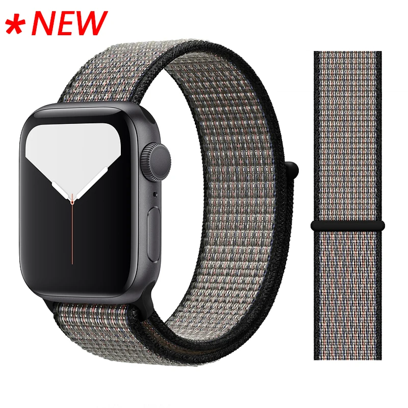 Для наручных часов Apple Watch, версии 3/2/1 38 мм 42 мм нейлон мягкий дышащий нейлон для наручных часов iWatch, сменный ремешок спортивный бесшовный series4/5 40 мм 44 мм - Цвет ремешка: 53 Lava Glow