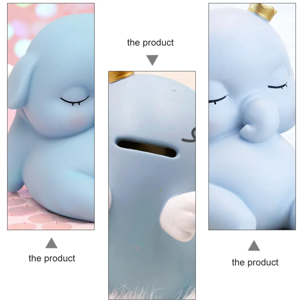 Kids Saving Pot Money Box Cartoon Elephant Piggy Bank Craft Decor (Sky-blue) | Дом и сад