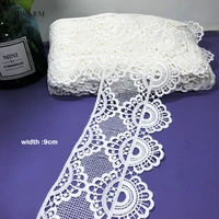 new white computer embroidery lace exquisite water soluble milk silk hollow bar code garment dress sewing trim craft accessories
