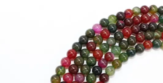 Natural Tourmaline tea Yellow and black dragon pattern Round Spacers Loose Beads For Jewelry Making DIY Bracelets | Украшения и