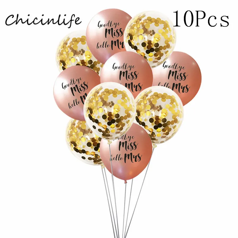 Chicinlife латексные воздушные шары для невесты из розового золота в форме сердца и звезды, девичник, украшение для свадебной вечеринки