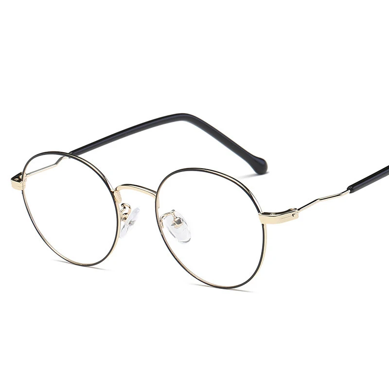 New Flat Light Microscope Retro Round Metal Frame Glasses Student Myopic | Аксессуары для одежды