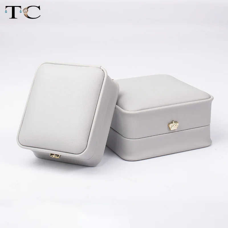 

Crown Rounded PU Ring Box Jewelry Box Bracelet Box Pendant Necklace Packing Jewelry Box Jewlery Organizer Organizer for Business