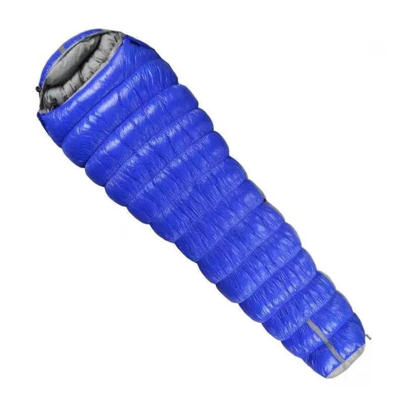 Сверхвысокий 225*90 см 2500 г/3000 г белый гусиный пух заполненный для кемпинга зимний Теплоизоляционный пуховый спальный мешок