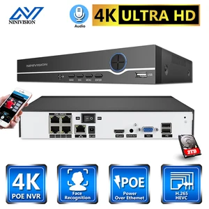 ninivision h 265 4k poe nvr security ip camera video surveillance cctv system 4mp 5mp 8mp network video recorder 4ch free global shipping