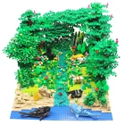 Строительные блоки, военный камень, зеленый куст, цветок, трава, растения, куст, игрушка для дома, совместим с блоки, друзья частями, сделай сам, Рождество