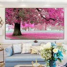 Абстрактная розовая фотография и печать растений пейзаж Ручная роспись маслом на холсте цветы Настенная картина Декор для комнаты