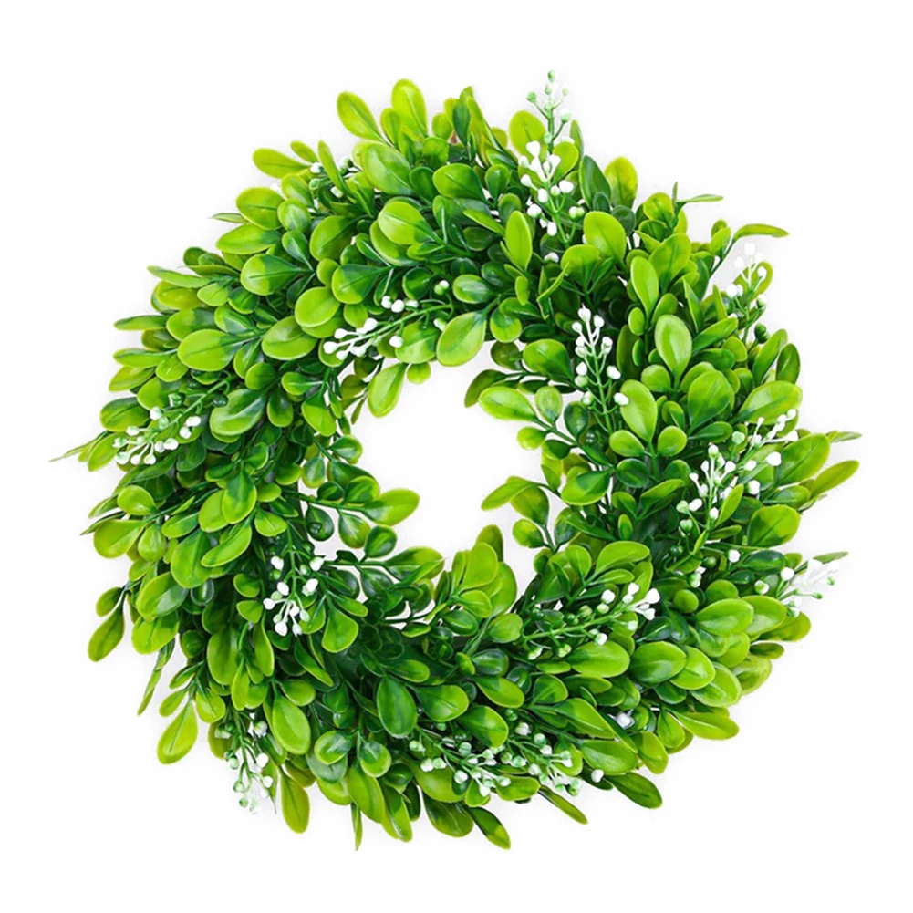 Искусственный венок из бокса 30 см искусственные зеленые листья маленький