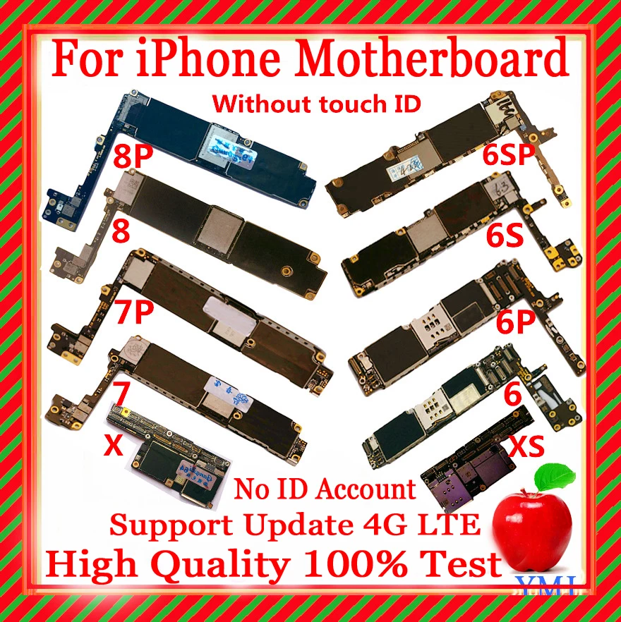 

Материнская плата для iPhone X XS 8 plus 7 Plus 6 plus 6s 6splus, без Touch ID/без Face ID, 100% протестированные полные чипы, без логической платы