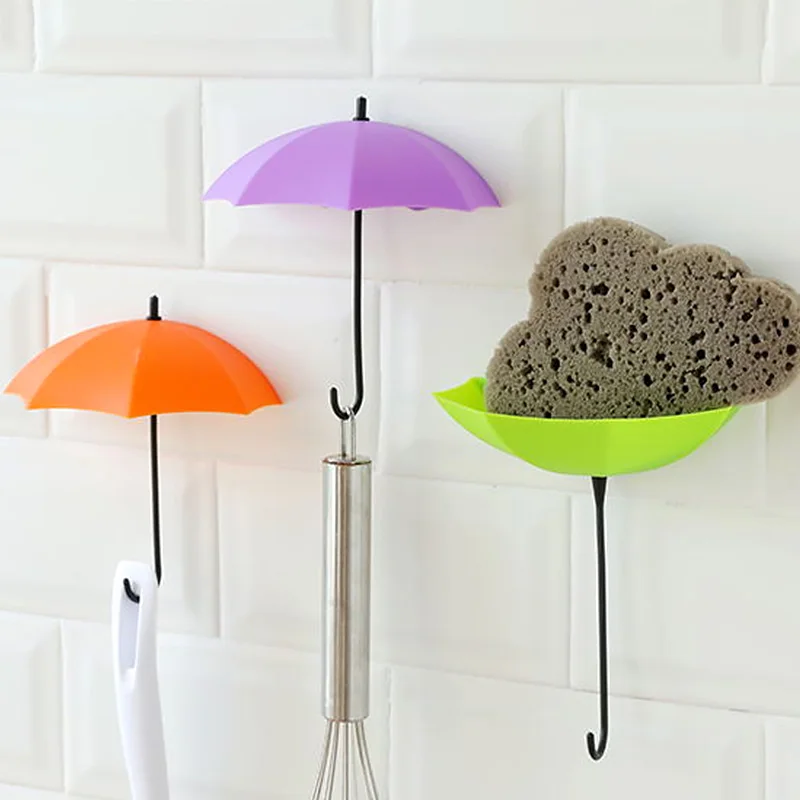 

Punch-Free Umbrella Hook Non-Marking Self-Adhesive Hook Wall Door Clothing Hanger Key Debris Hook Bathroom Kitchen Sticky Rack