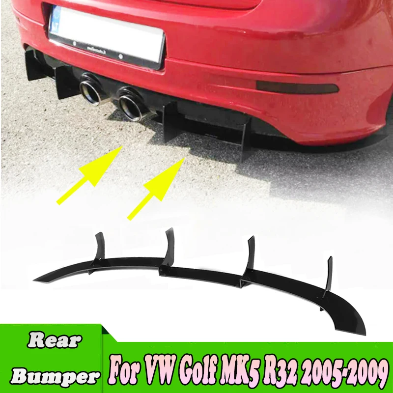 

MK5 R32 Car Rear Diffuser Lip Side Spoiler Splitters Black For VW Golf MK5 R32 2005 2006 2007 2008 2009 Rear Bumper Lip Diffuser