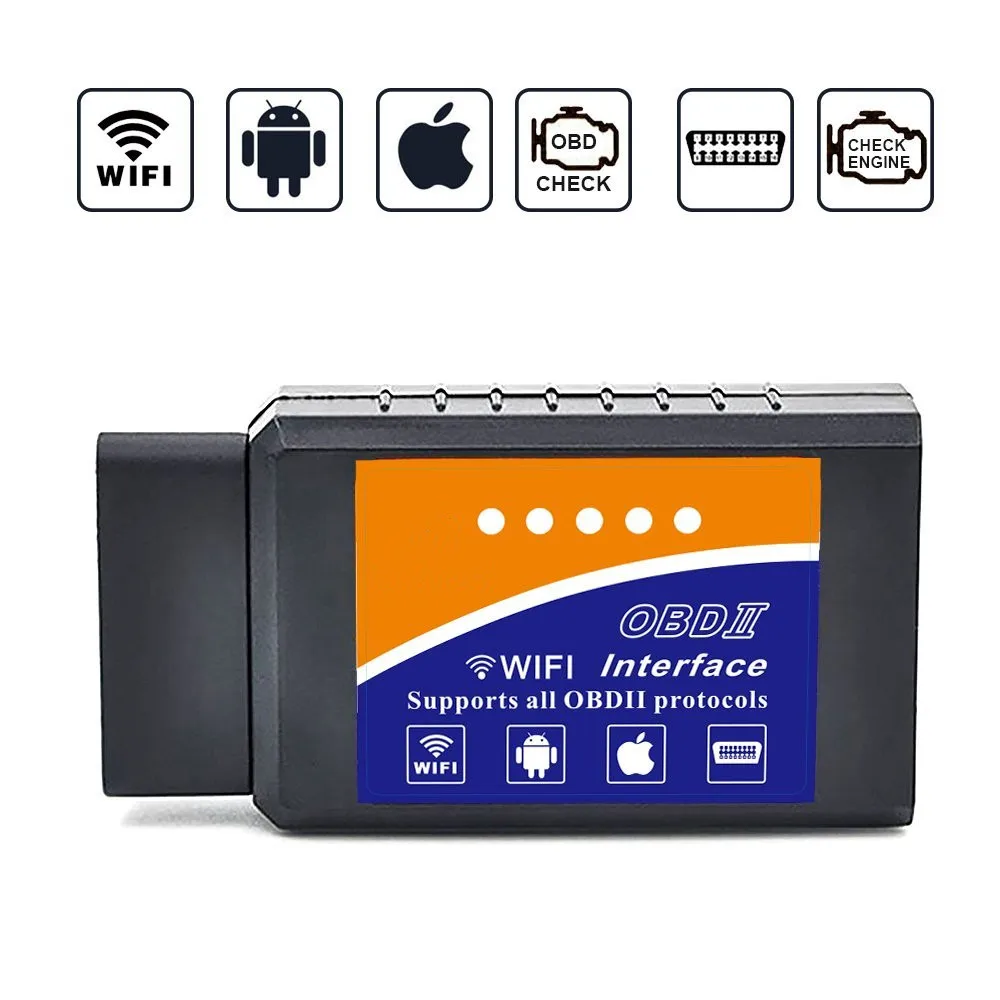 

MINI Eml-327 OBD2 OBD II Wireless Scanner Car Code Reader Scan Tool OBD2 Scanner Connects Via WiFi With IOS Android & Windows