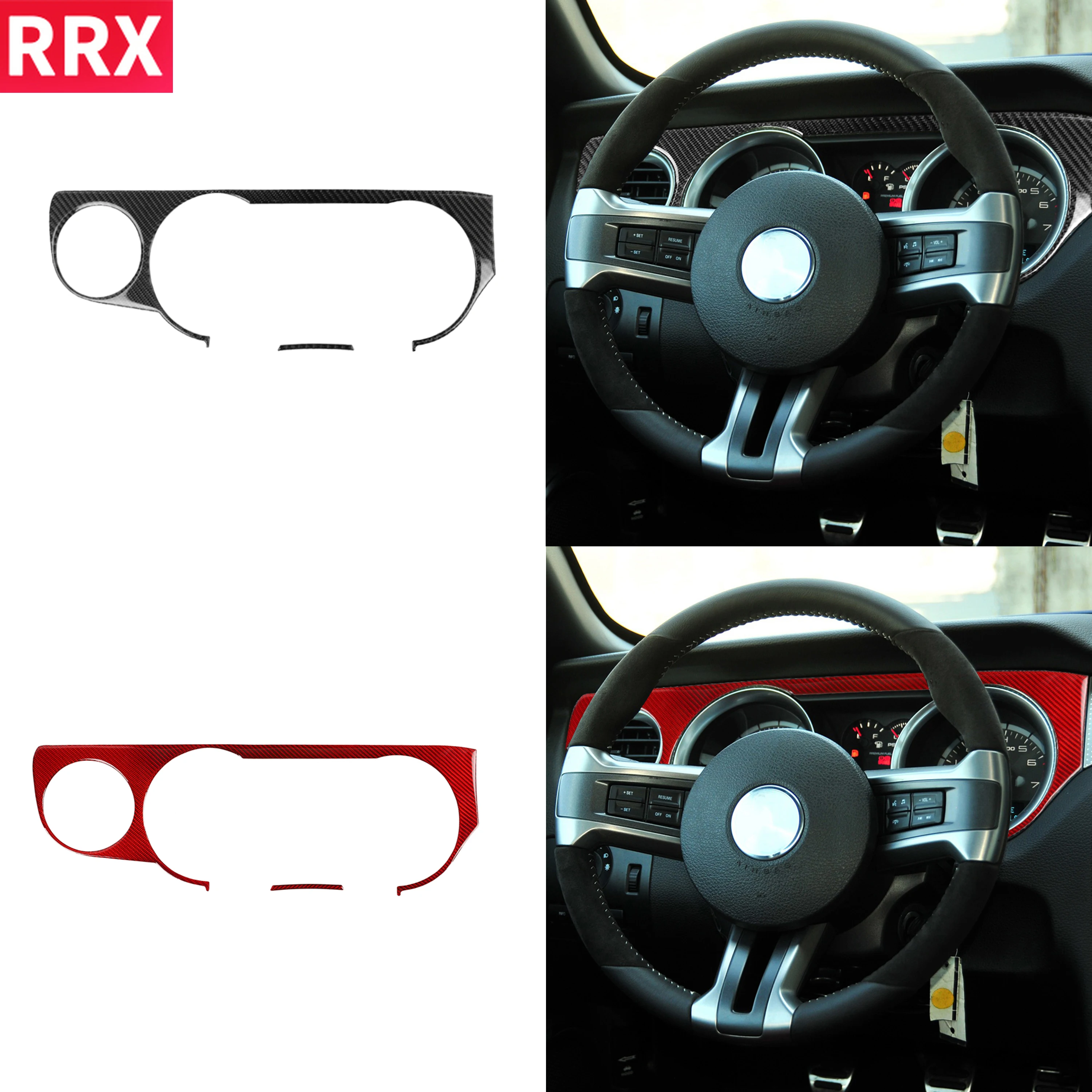

RRX для Ford Mustang 2009-2013, автомобильные аксессуары из углеродного волокна, наклейка, внутренняя отделка для приборной панели, приборной панели, с...
