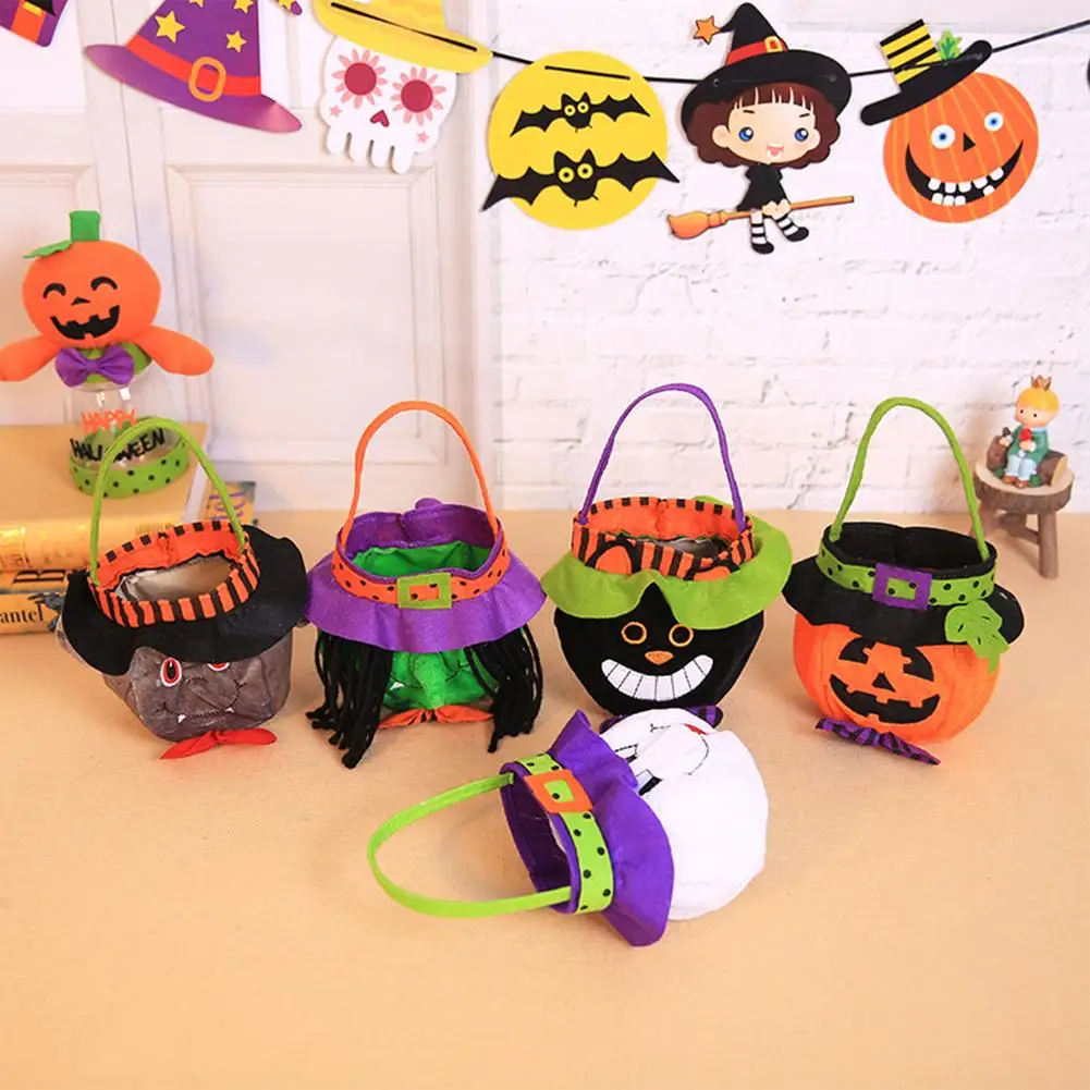 

2023 Halloween Loot Party Kids Pumpkin Trick Treat Tote Bags Children Candy Bag Halloween Candy Storage Bucket Portable Gift Bas