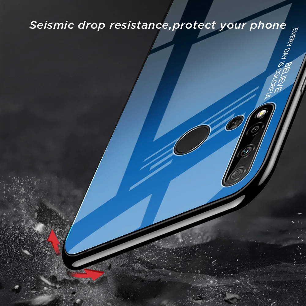 Чехол из закаленного стекла с градиентом для huawei P20 Lite Pro задняя крышка телефона |