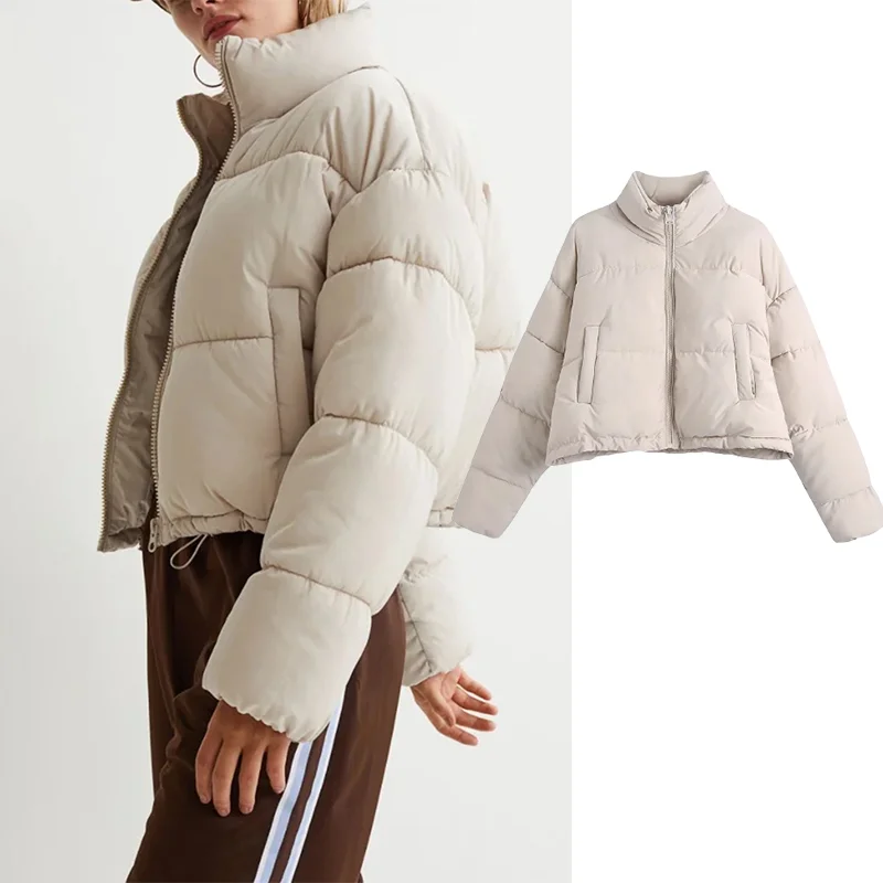

Женский пуховик с хлопковой подкладкой Za, повседневная Толстая стеганая куртка, Осень-зима 2021