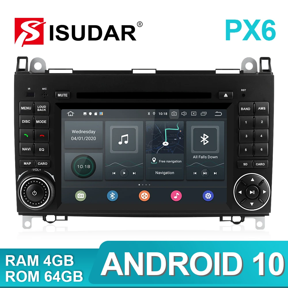 Isudar PX6 2 Din Android авто радио для Mercedes/Benz/Sprinter/B200/B class/W245/B170/W169 Автомобильная